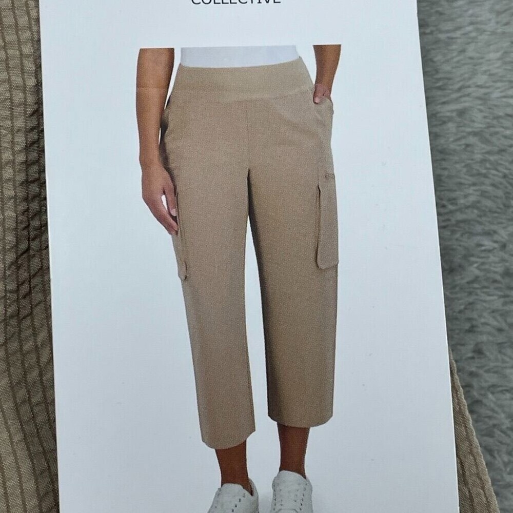 Sage Collective Womens Tan Cargo Cropped Pants With Pockets d0977